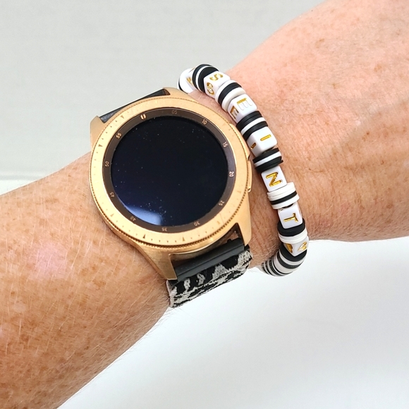 SEINT bracelet handmade black & white flat beads - Picture 2 of 4